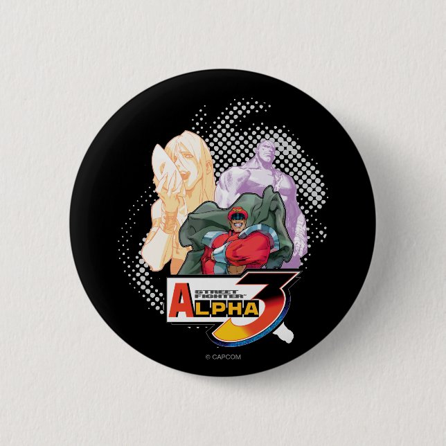 Street Fighter Alpha 3 Shadowloo Pinback Button (Front)