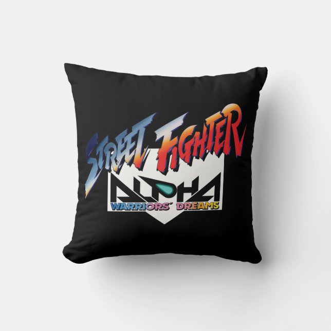 Street Fighter Alpha Logo Throw Pillow (Front)