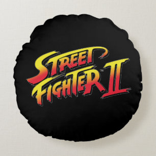 Street Fighter II Logo Round Pillow