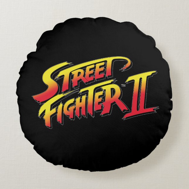 Street Fighter II Logo Round Pillow (Front)