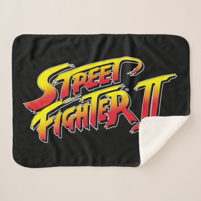 Street Fighter II Logo Sherpa Blanket (Front (Horizontal))
