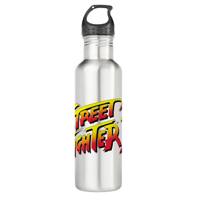 Street Fighter II Logo Stainless Steel Water Bottle (Front)