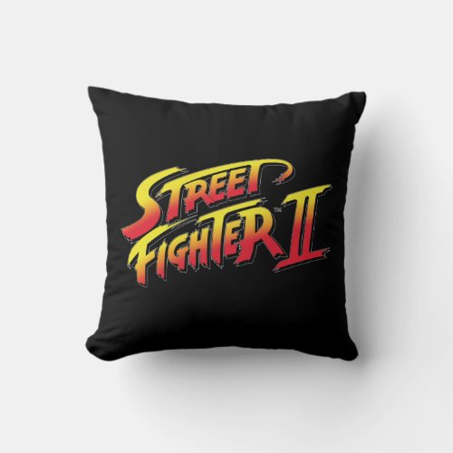 Street Fighter II Logo Throw Pillow