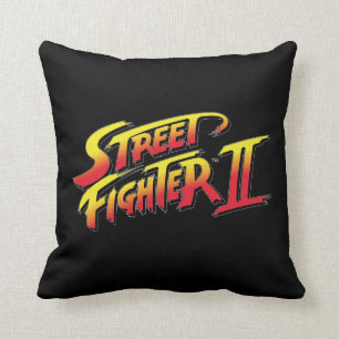 Street Fighter II Logo Throw Pillow