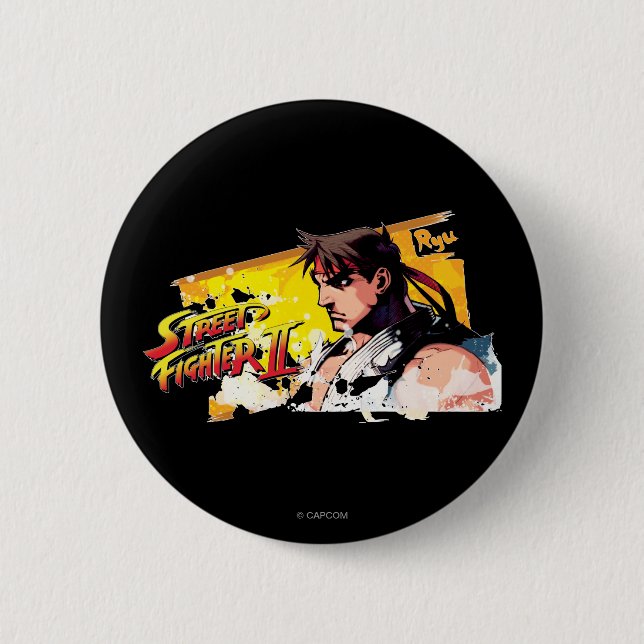 Street Fighter II Ryu Pinback Button (Front)
