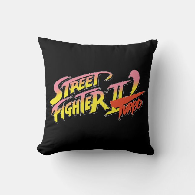 Street Fighter II Turbo 2 Throw Pillow (Front)