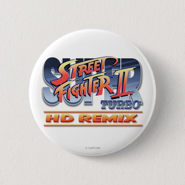 Street Fighter II Turbo HD Remix Logo Pinback Button (Front)