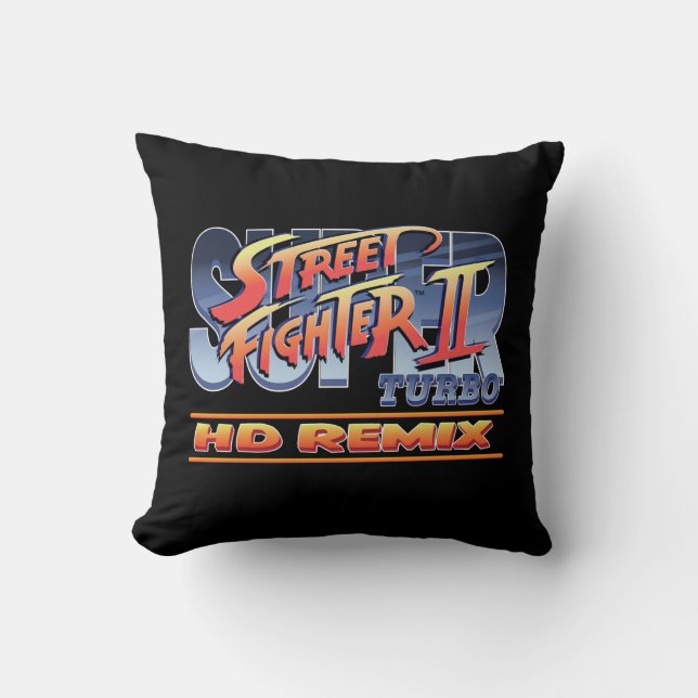 Street Fighter II Turbo HD Remix Logo Throw Pillow (Front)