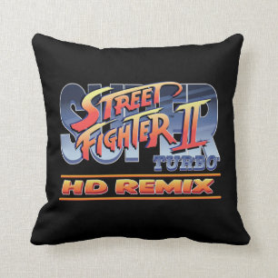 Street Fighter II Turbo HD Remix Logo Throw Pillow