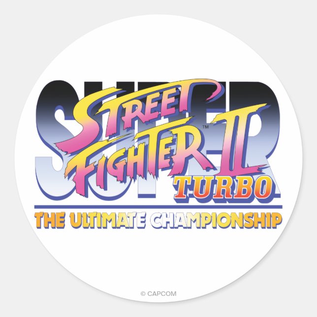 Street Fighter II Turbo UC Logo Classic Round Sticker (Front)