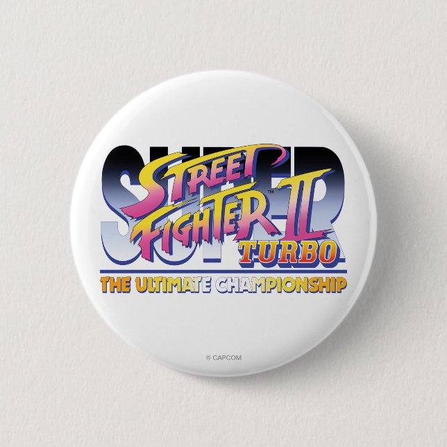 Street Fighter II Turbo UC Logo Pinback Button (Front)