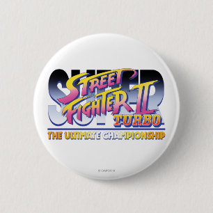 Street Fighter II Turbo UC Logo Pinback Button