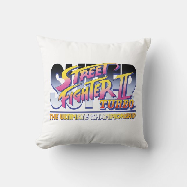 Street Fighter II Turbo UC Logo Throw Pillow (Front)