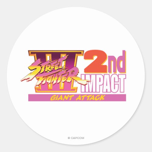 Street Fighter III 2nd Impact Logo Classic Round Sticker