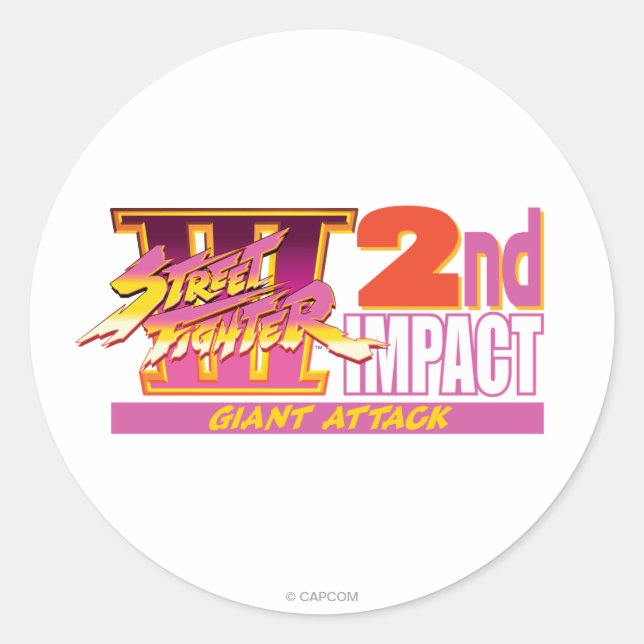 Street Fighter III 2nd Impact Logo Classic Round Sticker (Front)