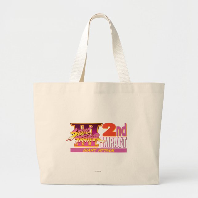 Street Fighter III 2nd Impact Logo Large Tote Bag (Front)