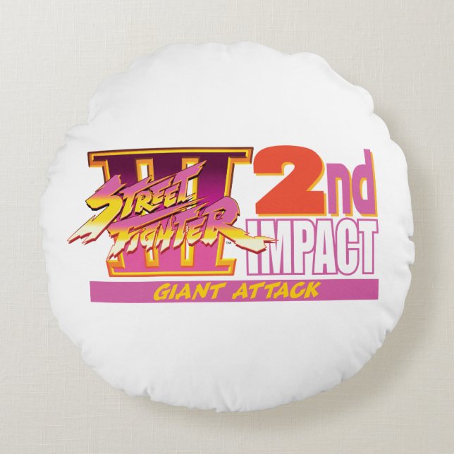 Street Fighter III 2nd Impact Logo Round Pillow (Front)