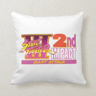 Street Fighter III 2nd Impact Logo Throw Pillow