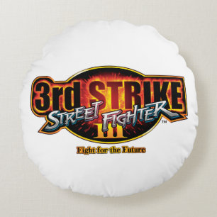 Street Fighter III 3rd Strike Logo 2 Round Pillow