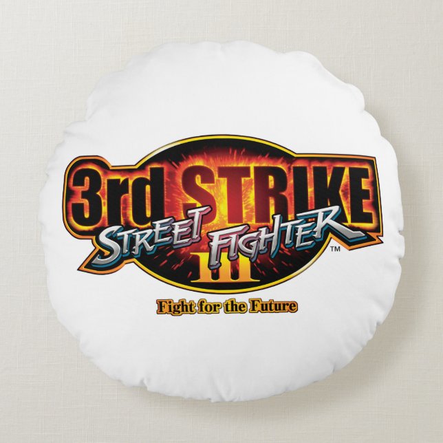 Street Fighter III 3rd Strike Logo 2 Round Pillow (Front)