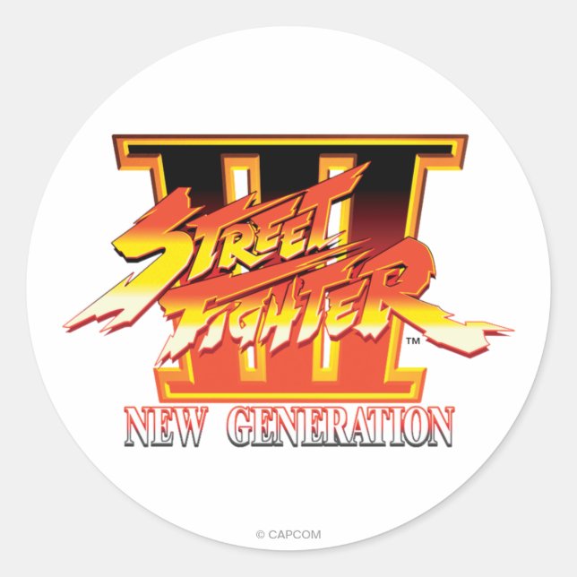 Street Fighter III New Generation Logo Classic Round Sticker (Front)
