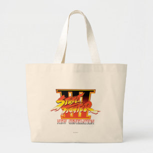 Street Fighter III New Generation Logo Large Tote Bag