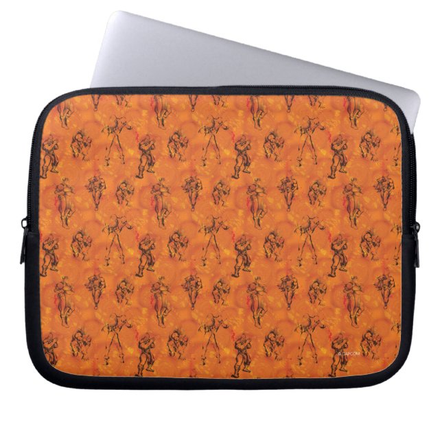 Street Fighter IV Orange Pattern Laptop Sleeve (Front)