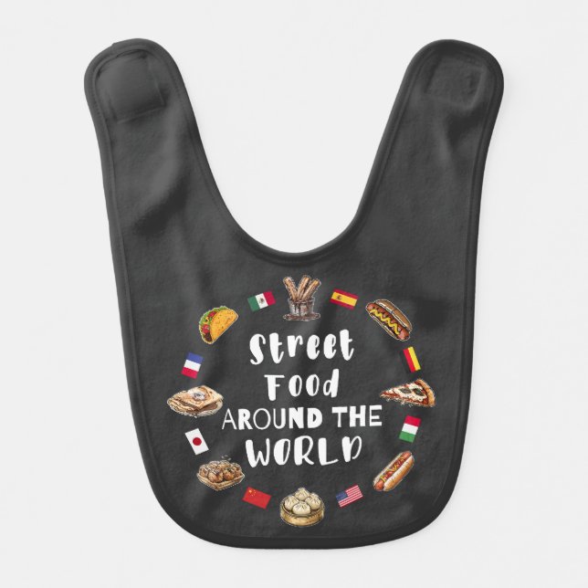 Street food around the world baby bib (Front)