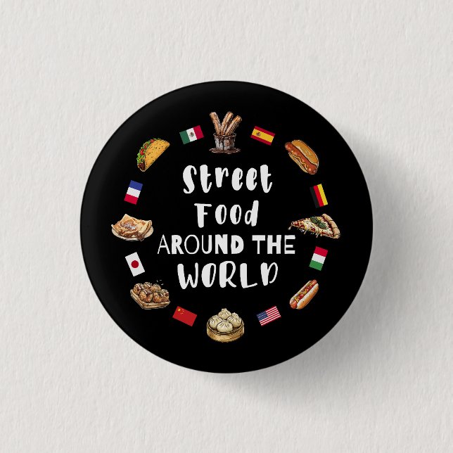 Street food around the world button (Front)