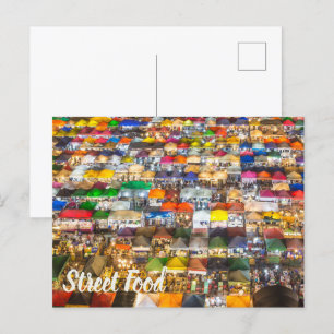 Street Food Market Rod Fai Bangkok Thailand Holiday Postcard
