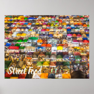 Street Food Market Rod Fai Bangkok Thailand Poster