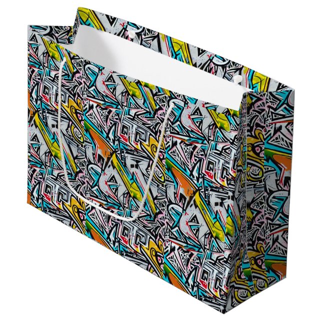 Street Graffiti Large Gift Bag (Front Angled)