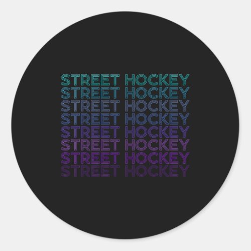 Street Hockey Player Team Coach Trainer Retro  Classic Round Sticker