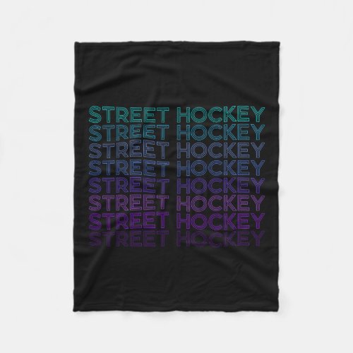 Street Hockey Player Team Coach Trainer Retro  Fleece Blanket
