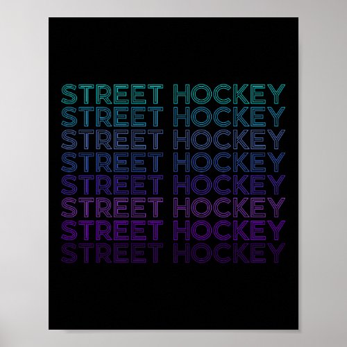 Street Hockey Player Team Coach Trainer Retro  Poster