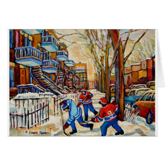 Street Hockey with 3 boys Cards