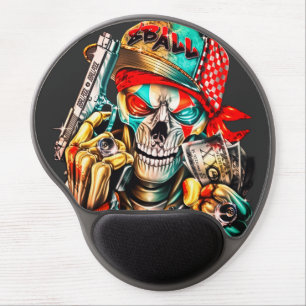Street Hustle Skull Graphic - Urban King Edition Gel Mouse Pad