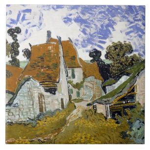 Street in Auvers-sur-Oise by Vincent van Gogh Ceramic Tile