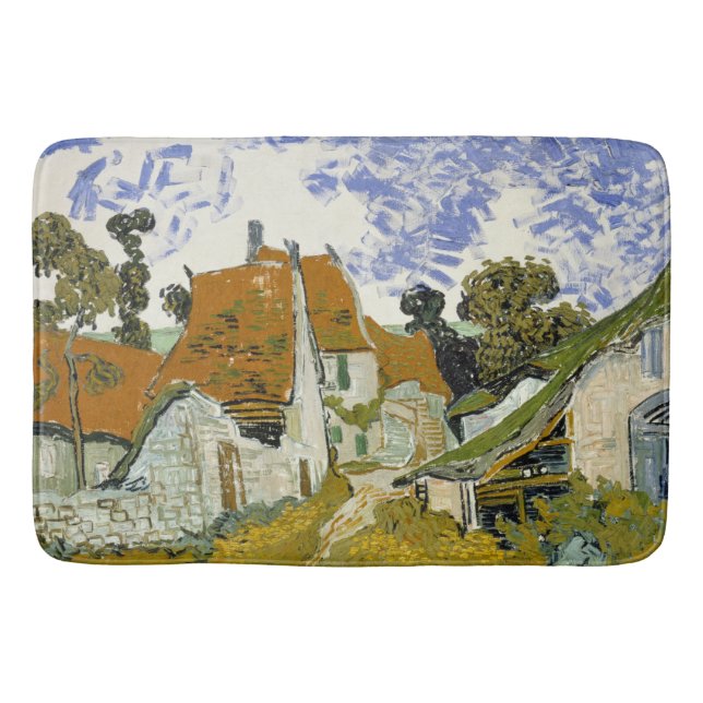 Street in Auvers-sur-Oise Vincent  van Gogh    Bath Mat (Front)