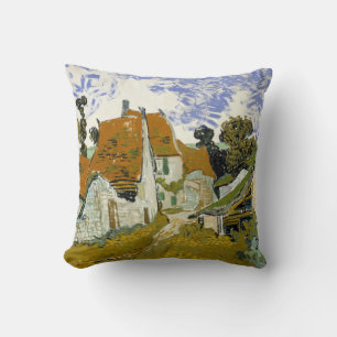 Street in Auvers-sur-Oise Vincent  van Gogh    Throw Pillow