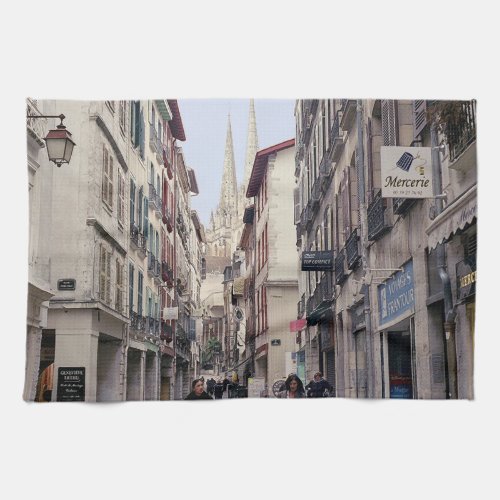 Street in Bayonne Kitchen Towel