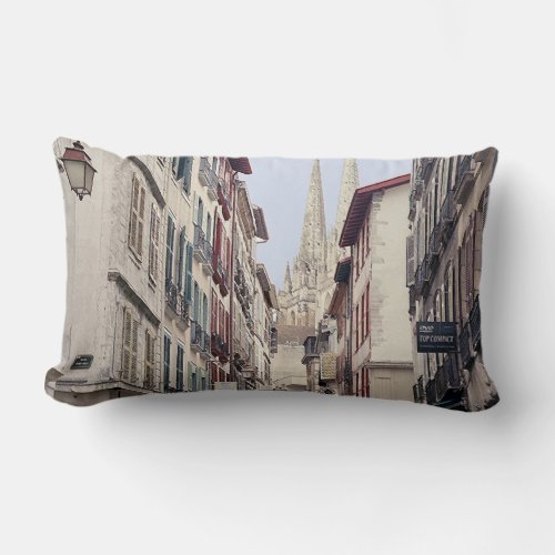 Street in Bayonne Lumbar Pillow