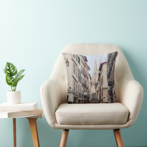 Street in Bayonne Throw Pillow