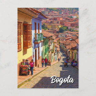 Street in Bogota Colombia La Candelaria Bogotá Postcard