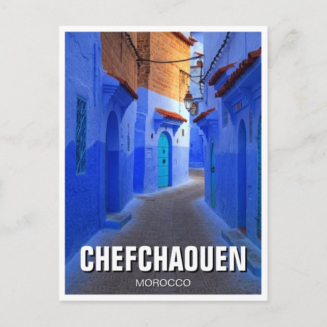 Street in Chefchaouen Morocco Travel Postcard (Front)