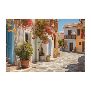 Street in Mediterranean Island Acrylic Wall Art