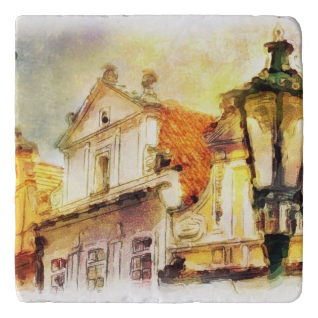 Street in old part of prague trivet (Front)