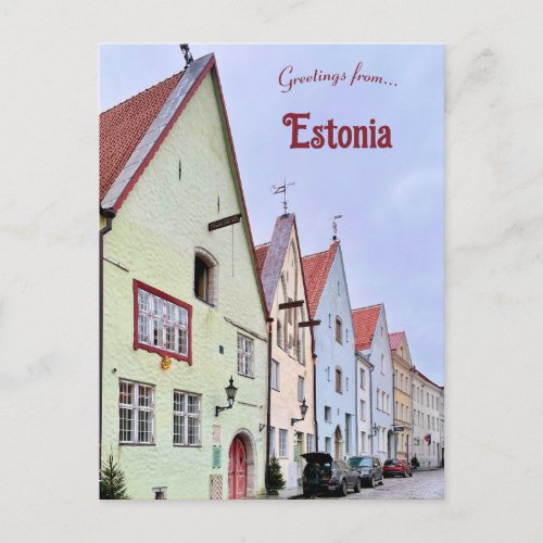 Street in Old Town of Tallinn Estonia Postcard