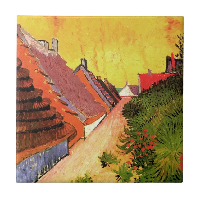 Street in Saintes Maries by Vincent van Gogh Ceramic Tile (Front)