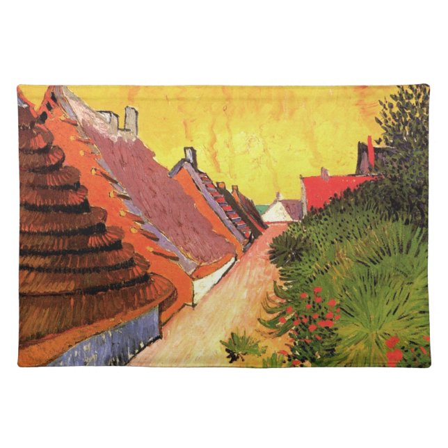 Street in Saintes Maries by Vincent van Gogh Cloth Placemat (Front)